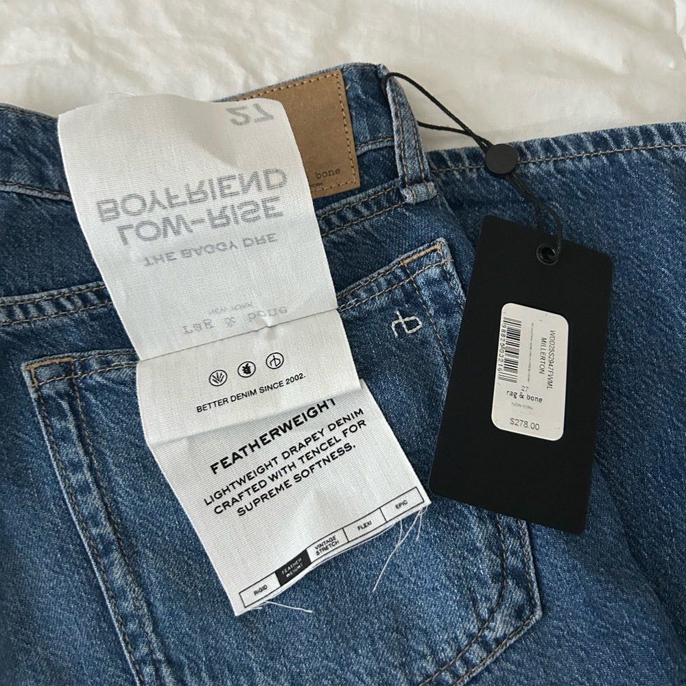 NWT Rag and Bone Featherweight Dre Low Rise Baggy Boyfriend Jeans - Picture 6 of 6